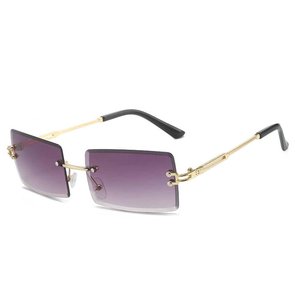 Rimless Sunglasses Ocean Film Progressive Film Sunglasses Metal Square Fashion Sunglasses Women's Sunglasses