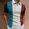 Lapel Polo Shirt Men's Short-sleeved Men's Casual Gradient Colour Blocking Men's T-shirt Tops