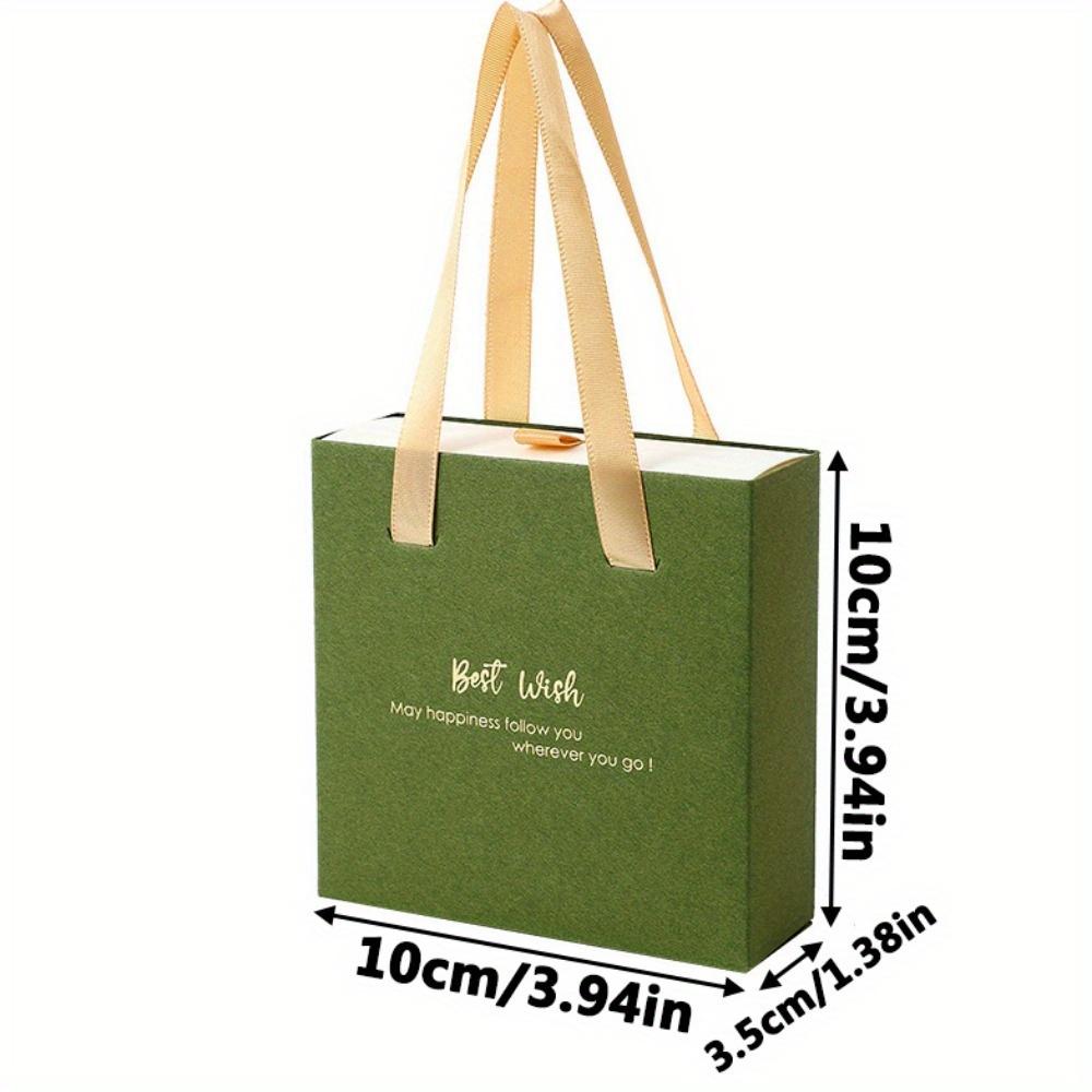 5pcs Drawer Jewelry Gift Boxes Green Cardboard Jewelry Gift Boxes with Foam Padding and Handles Displaying Necklaces Rings Earrings Valentine's Day