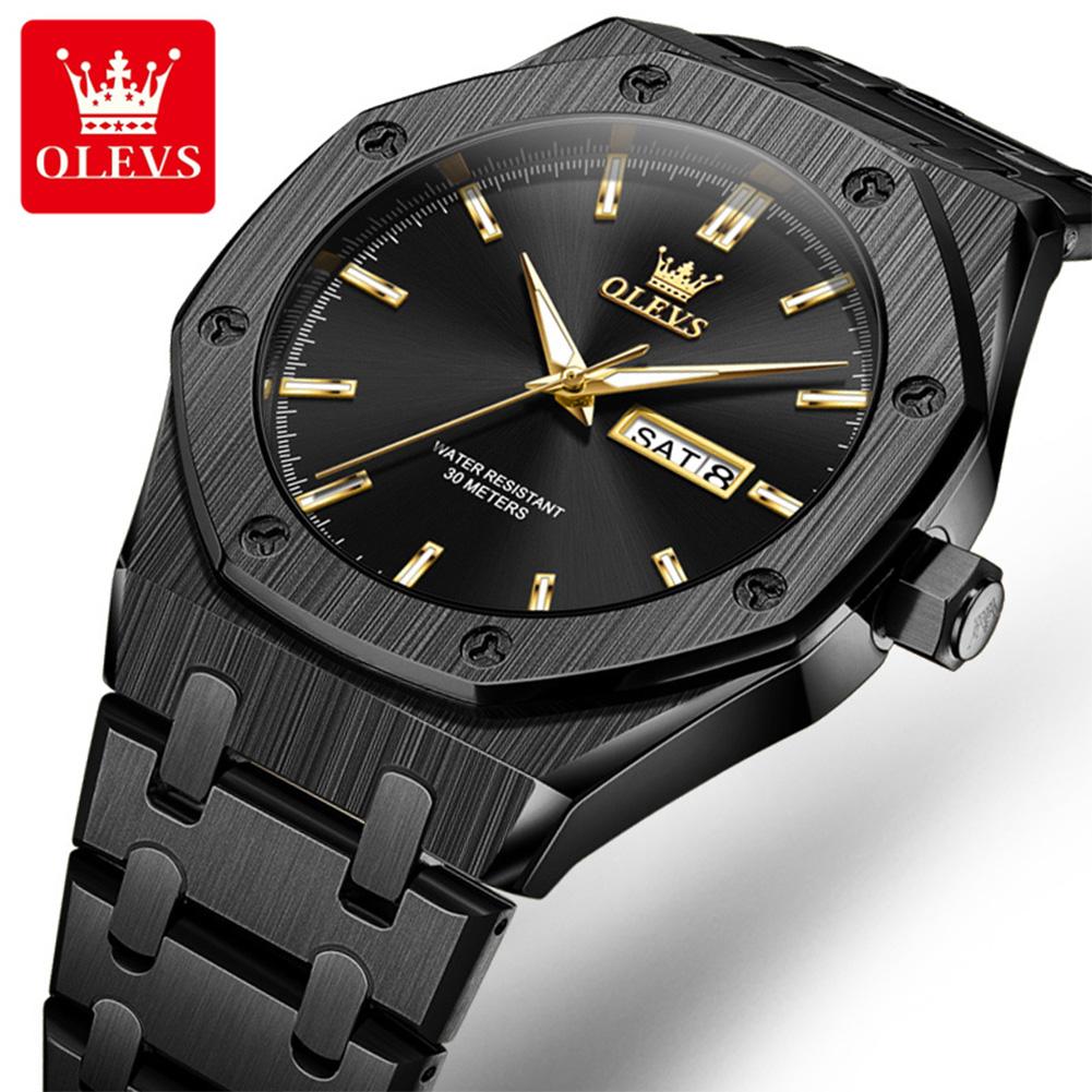 OLEVS 3726 Men's Watches Luxury Top Brand Original Quartz Wrist Watches For Man Luminous Waterproof Dual Calendar Man Watch New