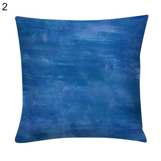 Blue Geometric Printed Throw Square Pillow Cover Sofa Chair Cushion Pillowcase