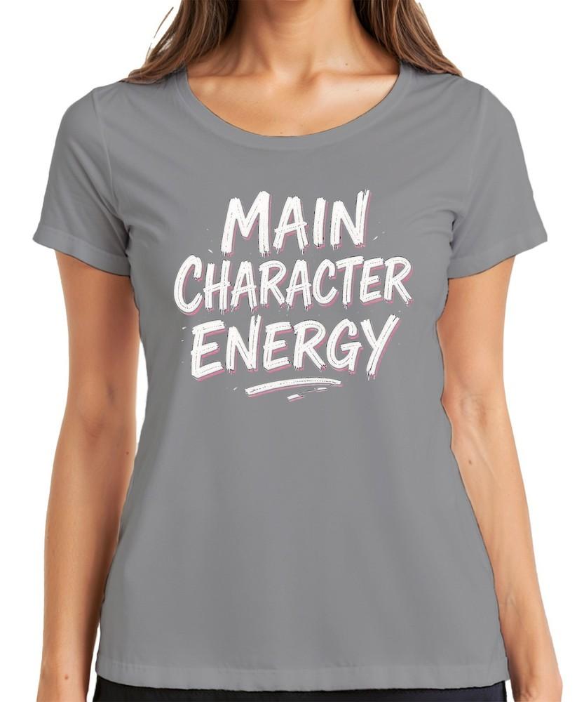 Main Character Energy Funny Gift Influencer Retro Pink Unisexs Tshirt