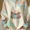 Fashion gradient striped waffle button hoodie