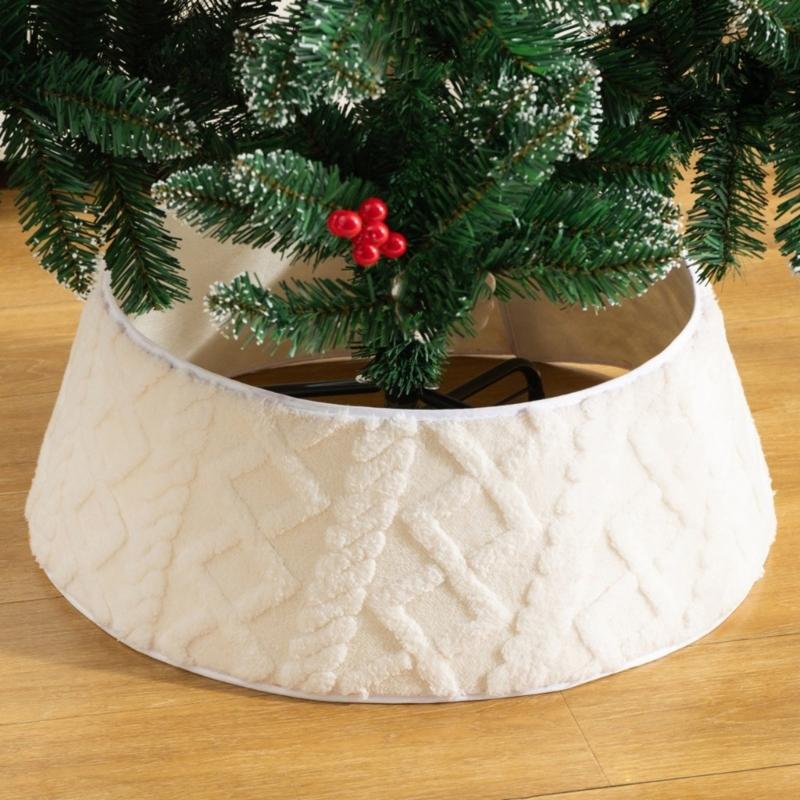 Soft Tree Bottom Cover Christmas Tree Skirt for Lower Hardware Coverage In Winter Room Display and Indoor Placement