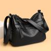 Middle-aged Handbag Embossed Diamond Pattern Shoulder Bag 2025 New Multi-layer Soft Leather Solid Color Large-capacity Multi-pocket Crossbody Bag