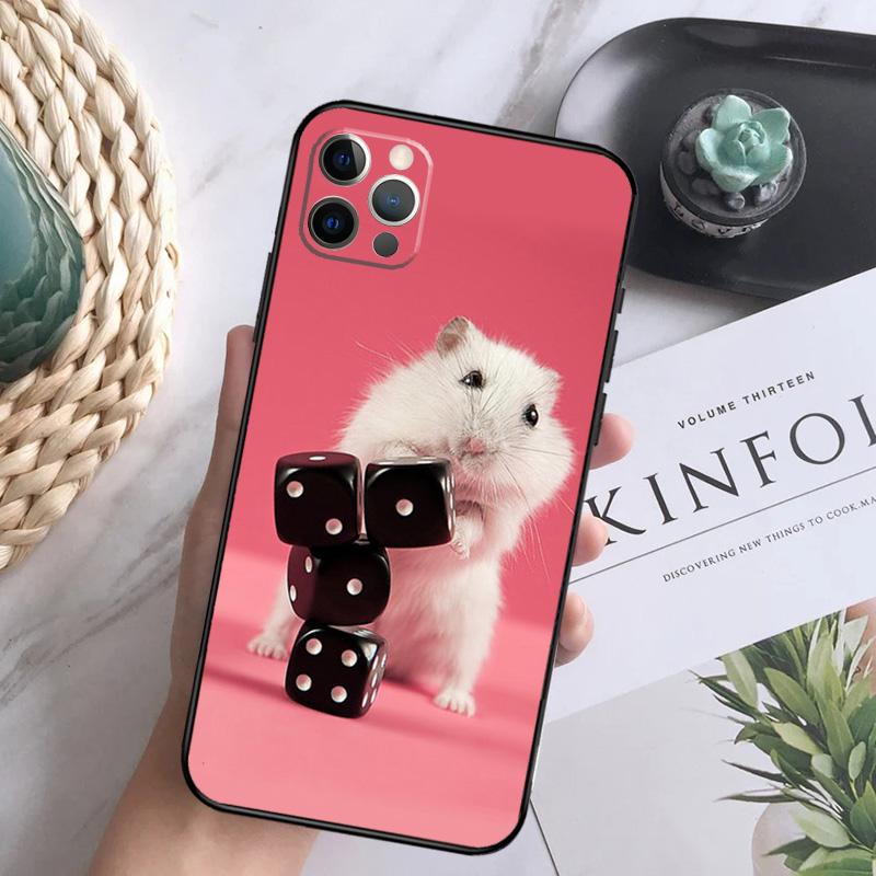 Cute Adorable Hamster Soft Case For iPhone 16 Pro Max 13 12 Mini XS Max X XR 11 15 Pro Max 14 Plus Back Cover