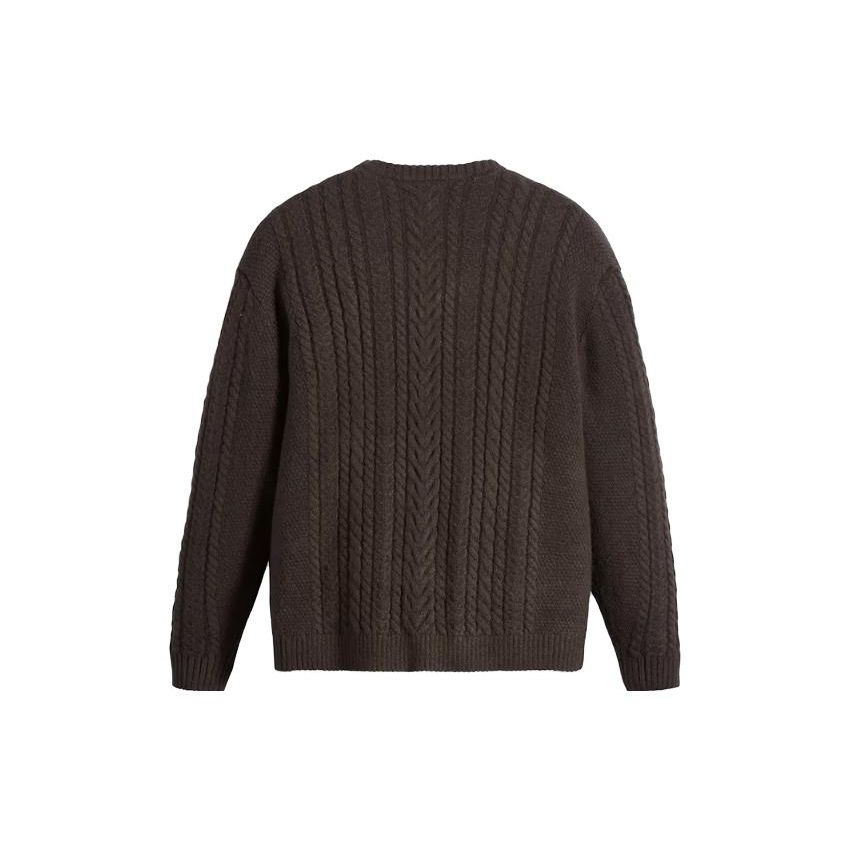 Levis Solid Color Crew Neck Pullover Sweater Men sweater Raven-Black A0708-0015
