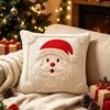 Decorative Throw Pillows for Couch Christmas Plush Pillowcase, 3D Embroidered Design Soft Pillow Holiday Living Room Decor Cover, Cushion Cover
