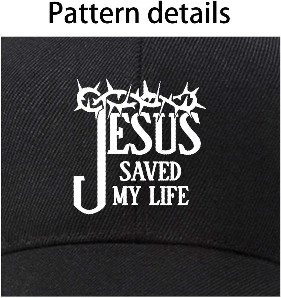 Jesus Saved My Life Christian Baseball Cap Polyester Adjustable Outdoor Casual Adult Baseball Hat