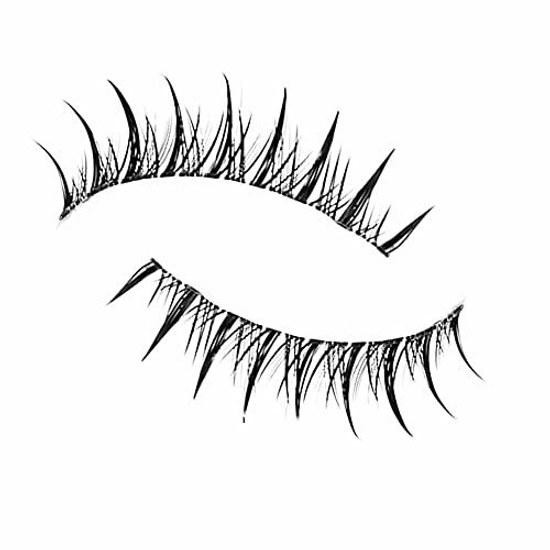 False Eyelashes Natural Outer Corners Short Upper Lower Popular Handmade Actress Light Makeup Everyday 5 Pairs (M8) Black