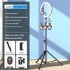 Doldurma Işığı ve Termometreli Bluetooth Tripod - Canlı Yayın ve Fotoğrafçılık İçin Yere Basan, Teleskopik Cep Telefonu Tutucu