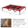 Elevated Pet Bed for Dogs and Cats, 122 x 92 x 23 cm, Mesh Area, Oxford Cloth, Red