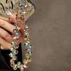 Mobile Phone Lanyard High-end Luxury Short Water Drop Crystal Hanging Chain Hand-beaded Wrist Chain Hand-held Pendant
