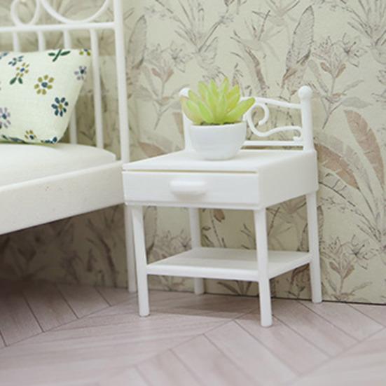 Doll House Nightstand 1/12 Scale Realistic Iron Dollhouse Furniture Imaginative Play Hobbyist Dollhouse Accessory
