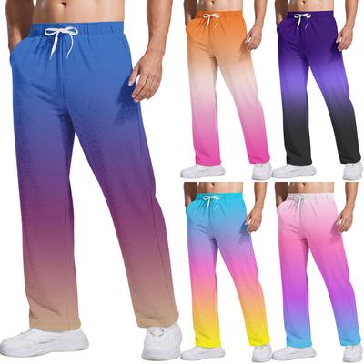 Cravate pour homme, Pantalon décontracté à dégradé avec poches | Jambe droite ample, Taille élastique avec cordon de serrage pour un usage quotidien et décontracté
