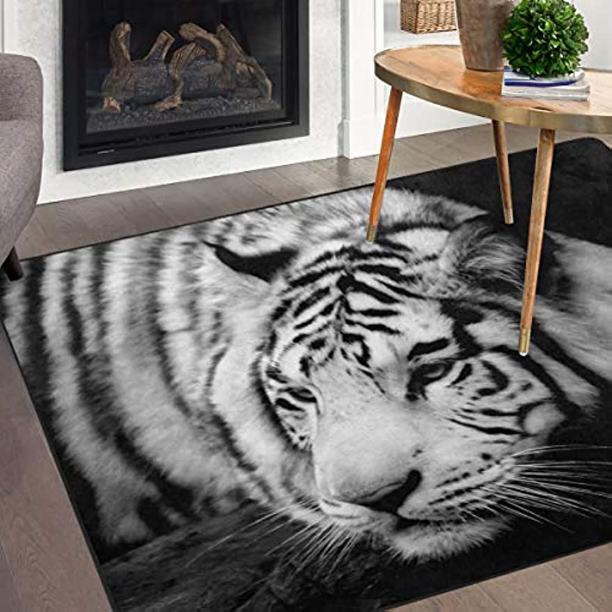 

Ковер с изображением тигра для гостиной, спальни, прикроватный ковер, нескользящий напольный коврик для дома 40x60cm