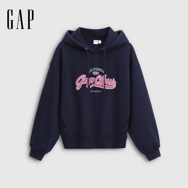 

Gap Women s Logo Embroidered Fleece Hoodie XL