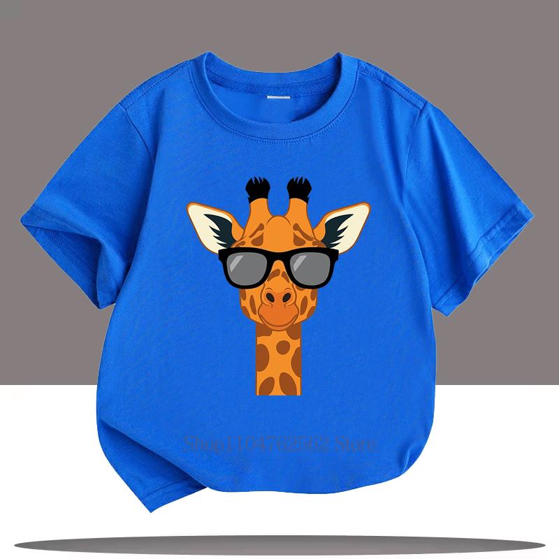 Cool Giraffe Print Teenager Tshirts Children Clothing Summer Boys Girls Casual Fashion Funny Colorful Kids Short Sleeve Tees