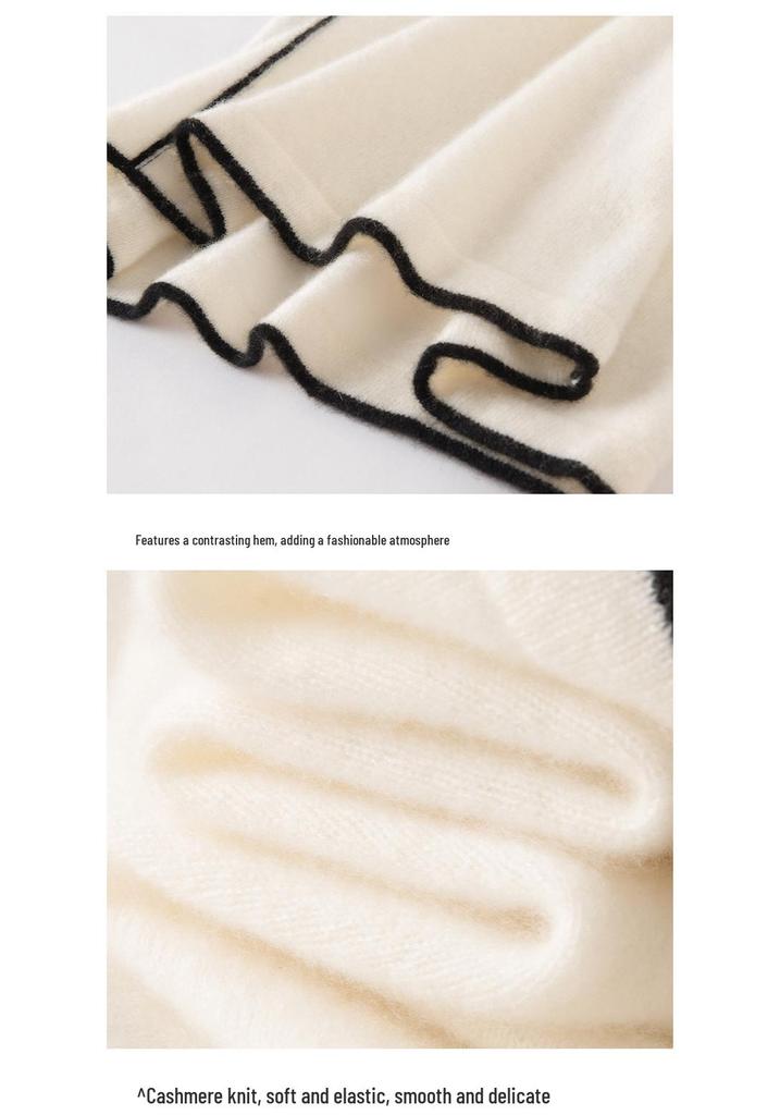 Korean Style Slimming Cashmere Women's Knit Sweater - Autumn/Winter Collection