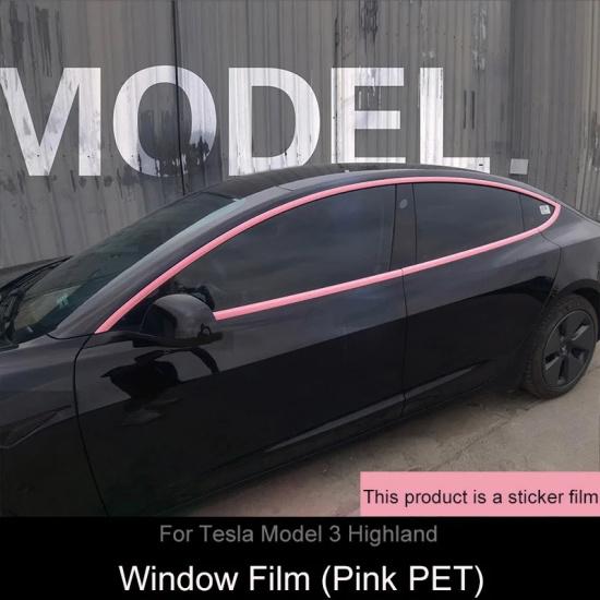 For Tesla Model 3 Highland Headlight Decorative Sticker Model 3+ Lamp Eyebrow Decor Handle Front Bumper Window Protective Film