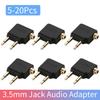 5-20Pcs 3.5mm Jack Airline Airplane Earphone Audio Connector Headset Audio Connector for Airplane Travel Headphone Accessories