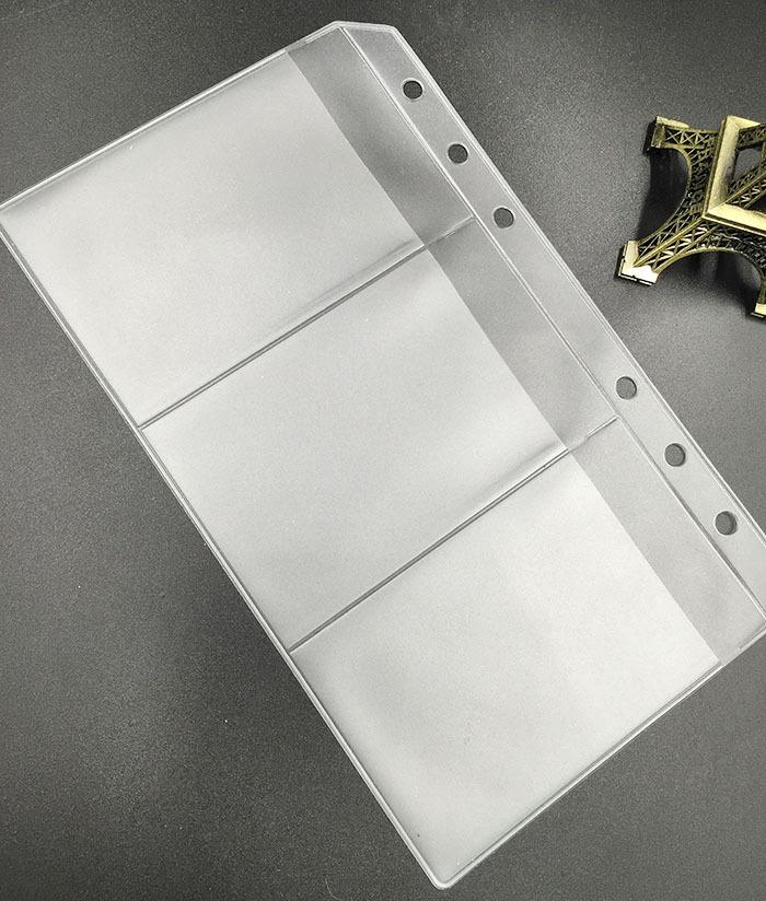 A5A6  5Pcs Binder Zipper Folders For 6-Ring Notebook Binder Transparent Loose Leaf Document Filing Bags
