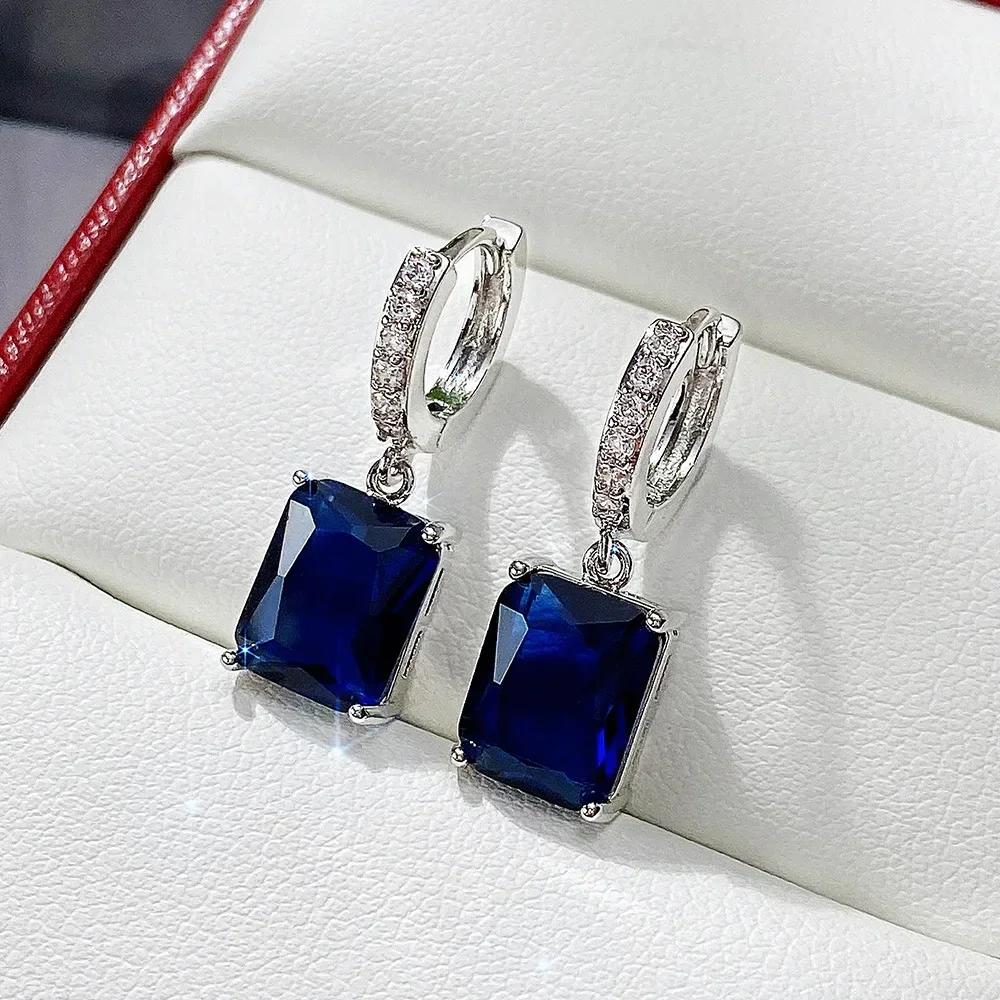 Engagement Mid Length Pendant Earrings Jewelry Elegant Shiny Mosan Diamond Beautiful Gift Milan Girl Fashion Accessories