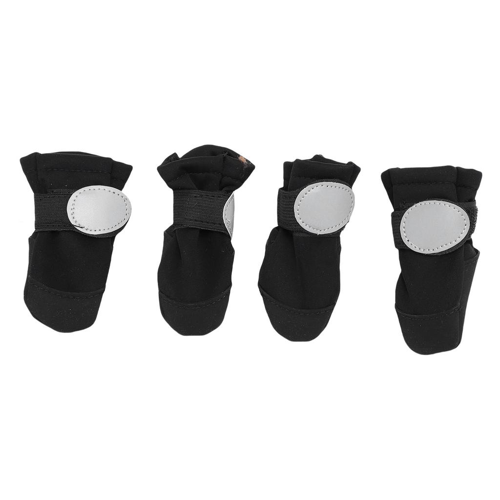 Dog Shoes Waterproofing Rubber Dog Booties Paws Protectors with Reflective Strip for Outdoor Walking