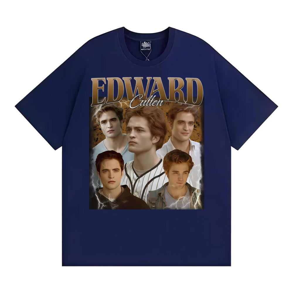 Edward Cullen Vintage Funny Graphic T-shirt Men Women Classic Fashion Hip Hop Short Sleeve T Shirts Casual Loose Cotton T-shirts