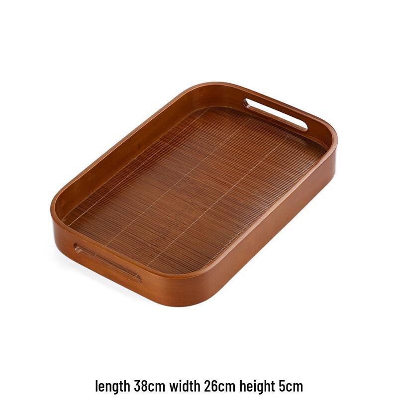 

Chaxun Vintage Bamboo Rectangular Tea Tray