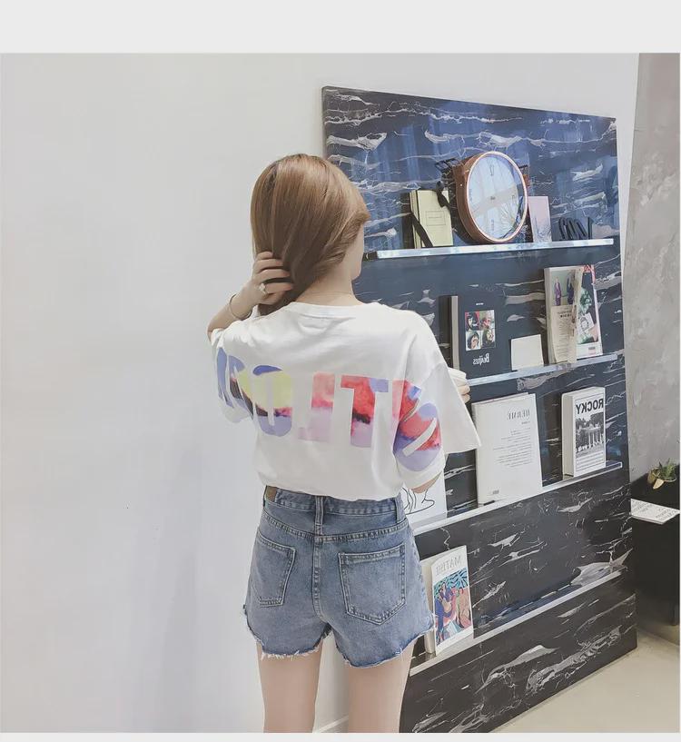 Women's 2024 Summer Korean Style Loose Letter T-Shirt - Short Sleeve, Plus Size, Trendy Half Sleeve Top for Students