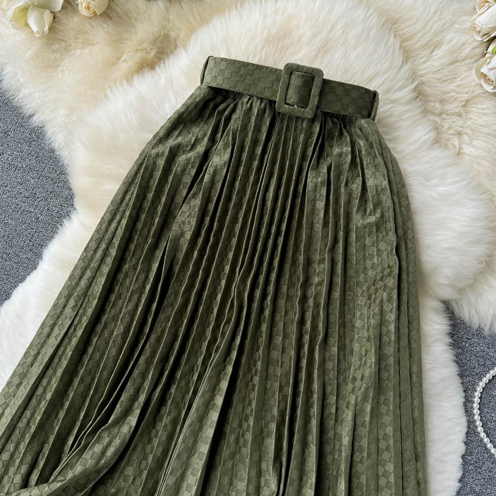 Mid-Length Skirt Women's Autumn Popular Skirt Pleated Skirt