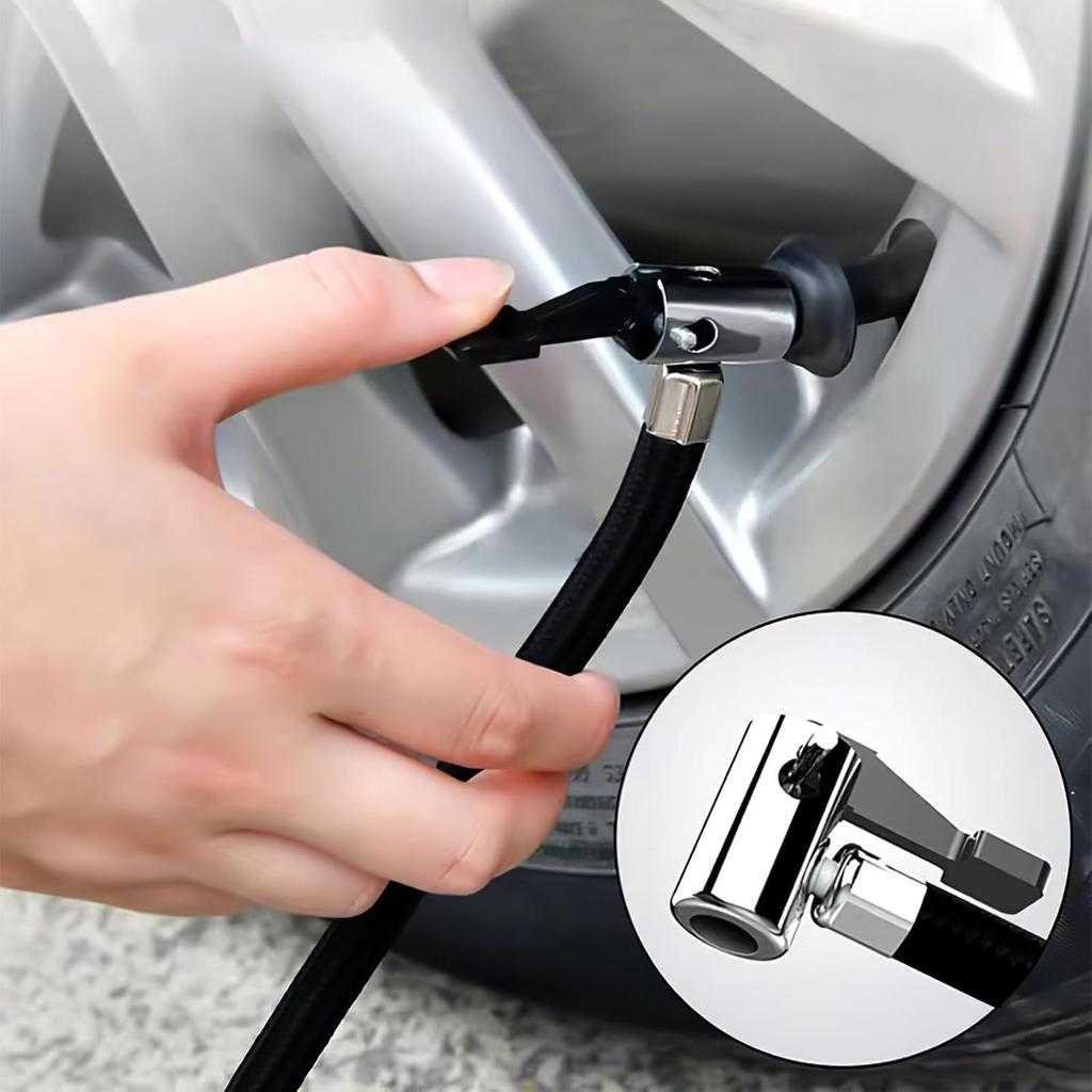 Wąż do pompowania opon 38 cm, zamiennik, przedłużacz pompy powietrza z gwintem 12,5 mm i zaworem Schrader do opon rowerowych, motocyklowych i samochodowych