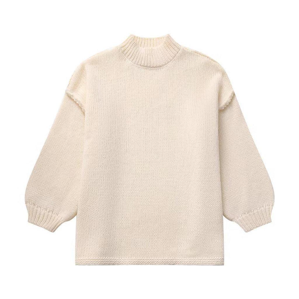 2025 Spring/Autumn European & American Women's Chic Round Neck Thin Knit Sweater