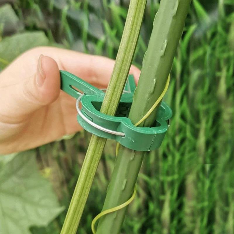 10-100Pcs Plant Fixed Clips Reusable Garden Greenhouse Clamp Bracket for Fixed Plants Vine Flower Seedling Stem Support Tools