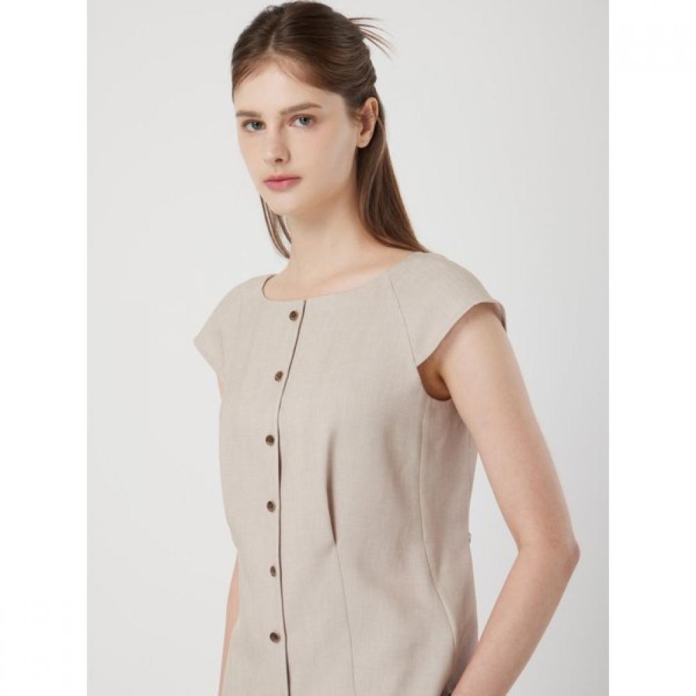 Cc Collect. Linen Blend Boatneck Blouse C252msc043