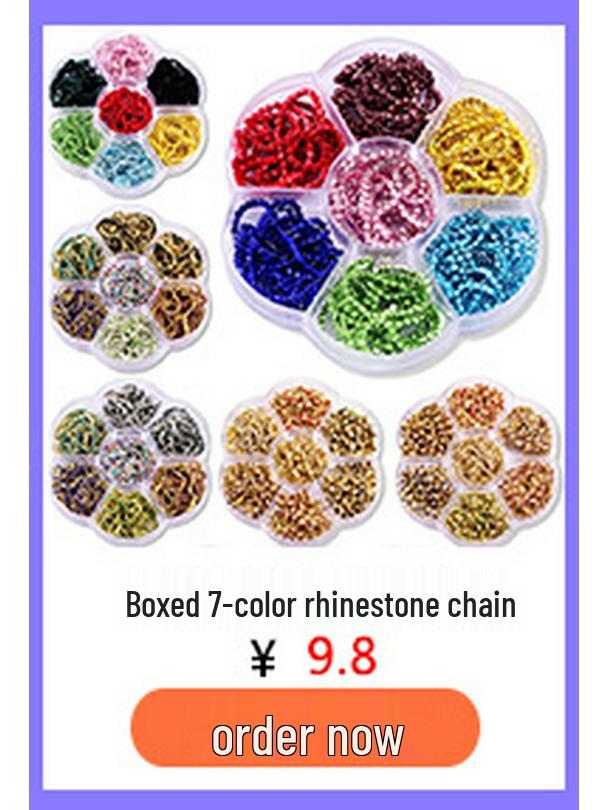 Colorful Rhinestone Claw Chain for Phone Cases, Nail Art, Apparel, & Wedding Dress Accessories