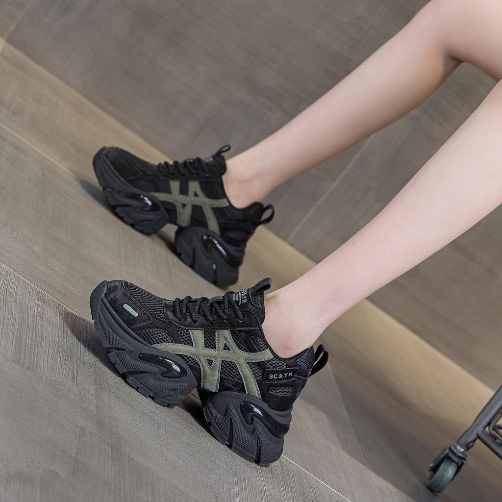 Retro splicing dad shoes women's 2025 autumn new platform heightening sports shoes casual fashion versatile trendy shoes women