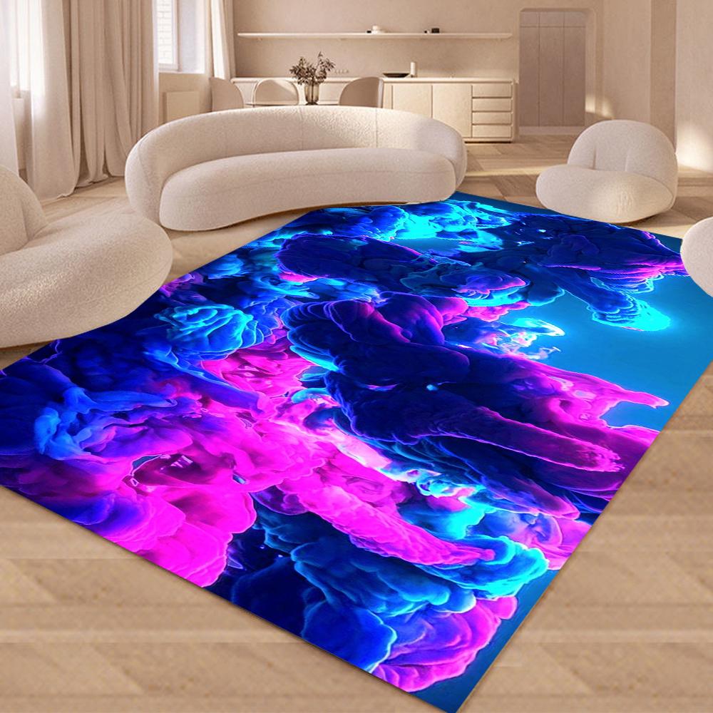 Kreativer Farbfluss-Bereichsteppich mit abstrakten flüssigen Mustern Wohnzimmer Schlafzimmer Kunstliebhaber Dekor Teppich Heimdekoration Matte