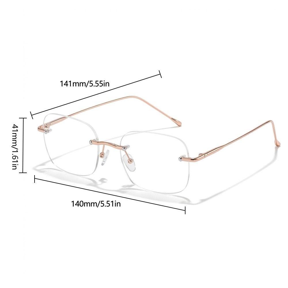 Rimless Hyperopia Glasses Blue Ray Blocking Presbyopia Eyeglasses  Office
