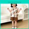 Summer Kids Twopiece Outfit With Floral Pattern Soft Fabric