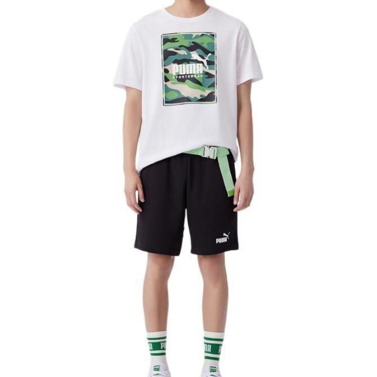 Puma Logo Essentials Sweat Shorts 'Black' Men's 685595-01