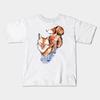 Boys Girls Soft Cotton Graphic Tees Fox In Socks Breathable Daily School Wear Kids T-Shirts