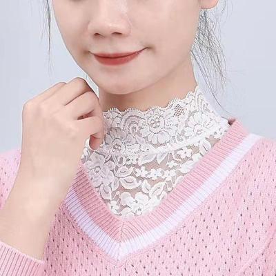 Damen Spitzen-Hochhals-Abnehmbarer Kragen Ärmelloser Basisschicht-Pullover-Accessoire