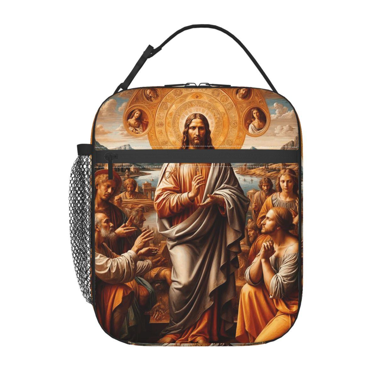 WORSHIPING JESUS Geïsoleerde Lunchtas voor Vrouwen Kinderen Draagbare Voedseldozen Thermische Lunchbox Tote One Size