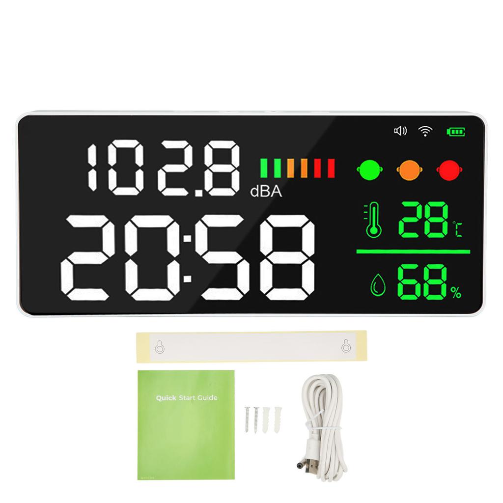 11in Large Screen Decibel Meter WIFI LED Display Temperature Humidity Sound Level Detector Monitor