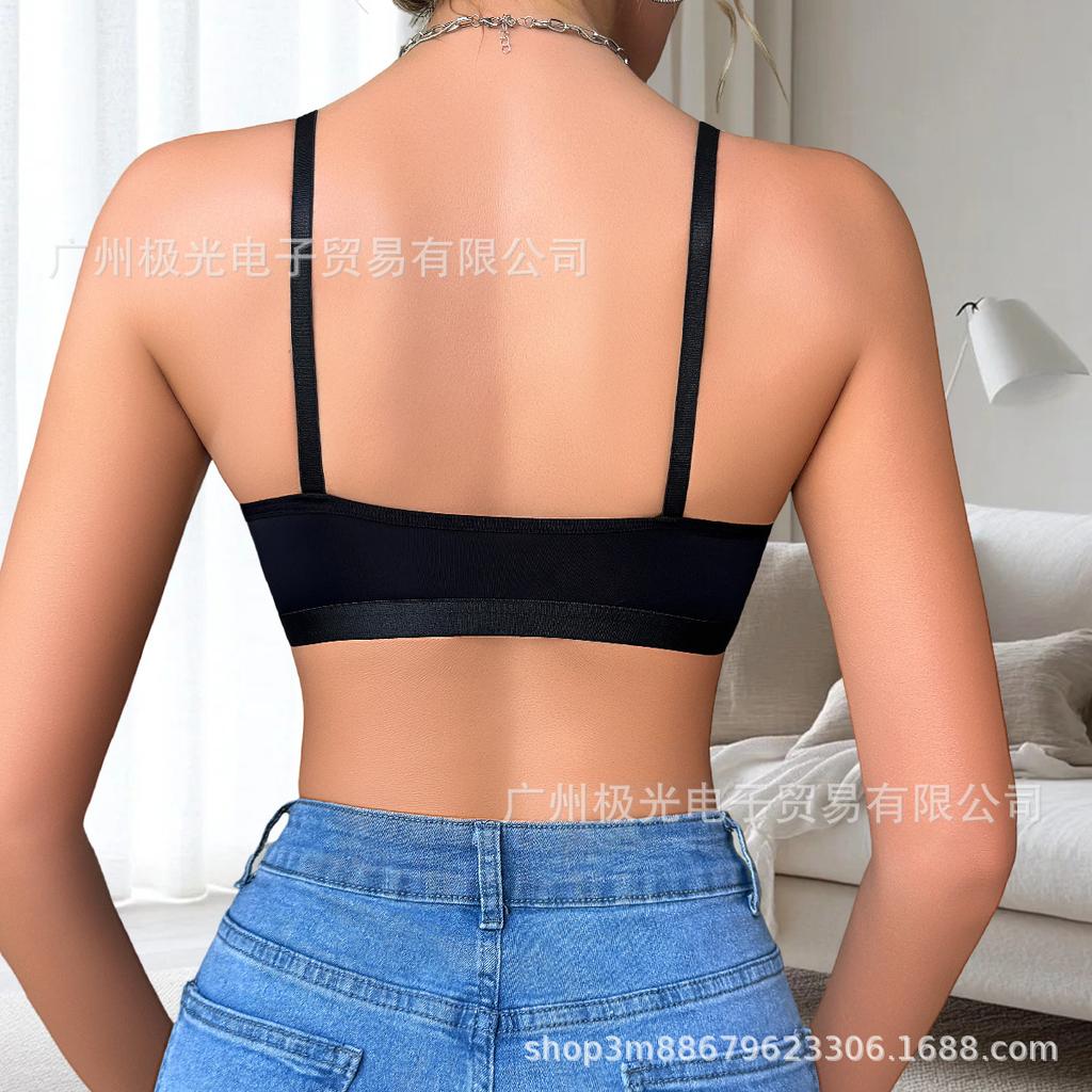 Women Lace Mesh Front Closure Wireless Comfort Bralette