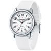 Women's Silicone Band Analog Quartz Wristwatch Unisex Luminous Dial 12/24 Hour Waterproof Suitable for Students High Visibility