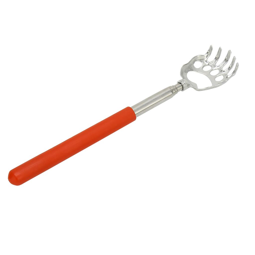Telescoping Back Scratcher Household Stainless Steel Extendable Back Scratcher MassagerRed