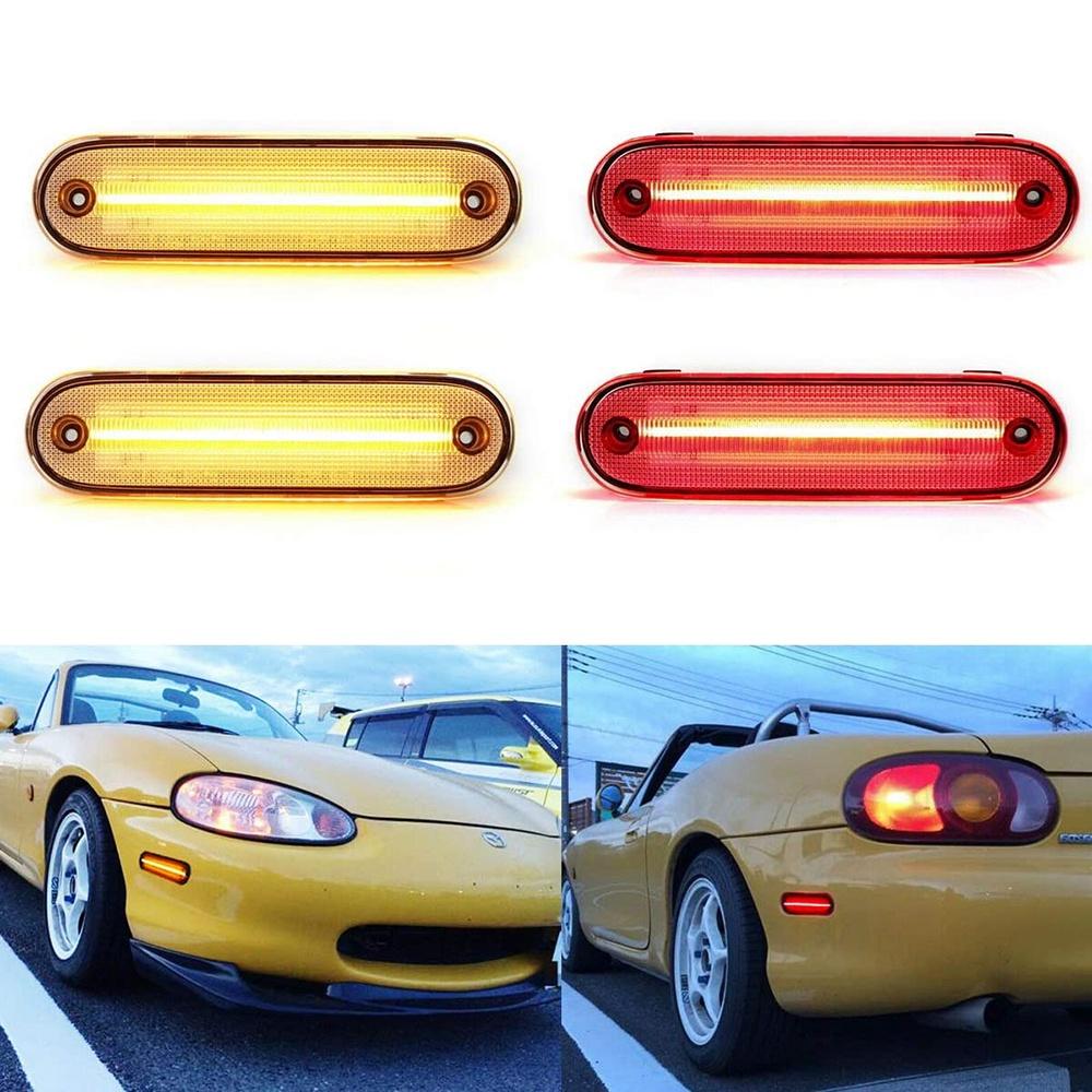 Versatile 4Pcs/Set LED Side Marker Light Clear Lens Front Rear Turn Signal Lights Blinker Lamp For MAZDA MX-5 MX5 MIATA 1990-200